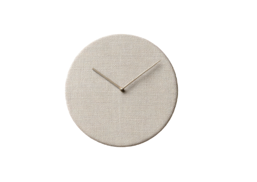 Beige round wall clock with minimalist hands