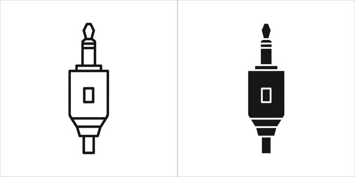 Audio jack connector in outline and glyph style