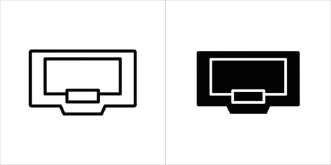 Black line car dvr icon car digital video