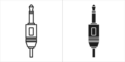 Audio jack connector in black and white