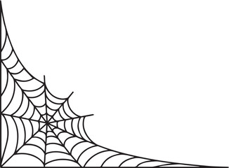 Vector illustration of a spider web and Christmas tree decoration design for a holiday card background