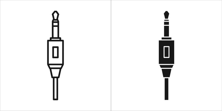 Set of audio jack icons, representing connection