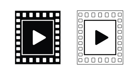 Film strip with play button, representing video, movie, and entertainment