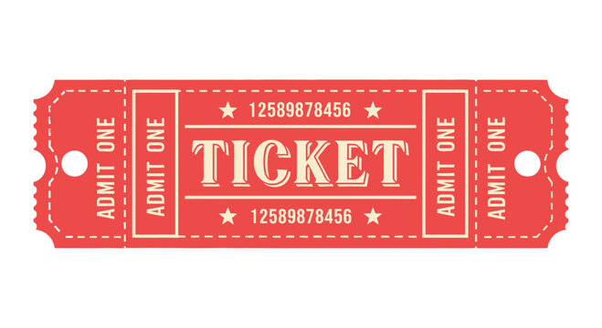 Vintage Red Admit Ticket