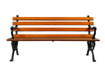 Wooden park bench, front view (1)