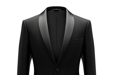 Elegant black formal jacket isolated on a transparent background