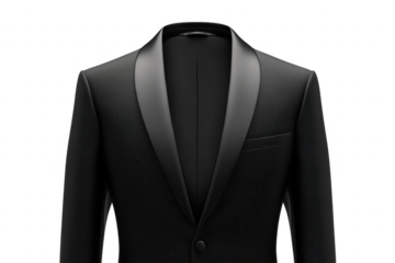 Elegant black formal jacket isolated on a transparent background