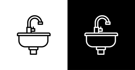 Sink White Icon Set Design