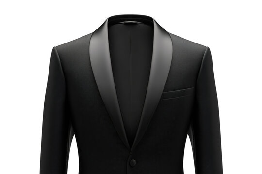 Elegant black formal jacket isolated on a transparent background