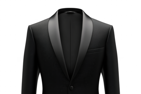 Elegant black formal jacket isolated on a transparent background