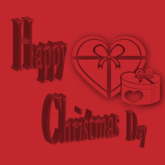 Happy Christmas Day gift boxes with ribbon