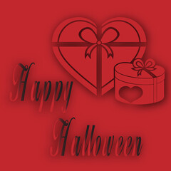 Spooky Halloween Greeting with Heart Gifts