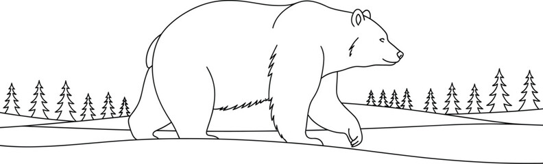 Bear animal mammal wildlife nature forest winter snow outdoors woods trees drawing