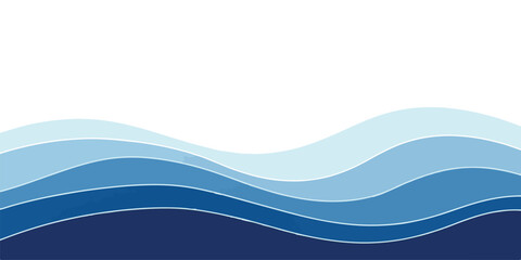 Abstract blue wave background illustration layered paper cut style perfect for website headers and design templates