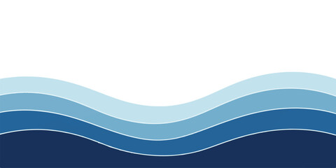 Abstract wavy blue layers background vector illustration for banner presentation or website design isolated on white