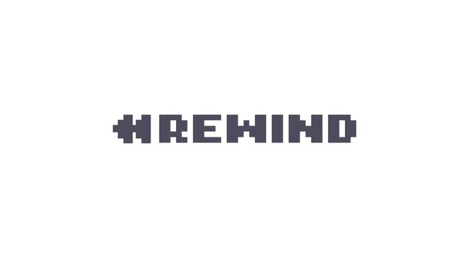 rewind video rewind icon pixelated 2025 in white