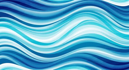 Fototapeta premium Dynamic ocean waves pattern with vibrant blue and white flowing lines, perfect for modern design and serene backdrops.