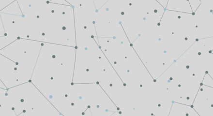 Dynamic network connections with abstract geometric nodes and lines creating a modern, abstract digital pattern for technology and science themes