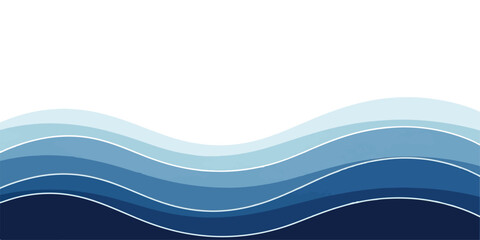 Abstract blue wave background vector illustration with smooth lines in shades of blue perfect for website headers and presentations