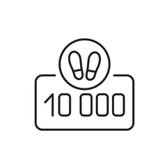 Obraz premium A vector icon representing a digital scoreboard for step tracking and challenges, created in line style with editable stroke