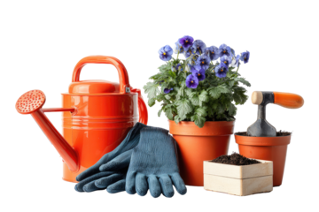 Gardening tools and plants