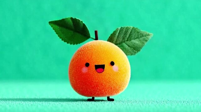 Fruid loops cute orange character with small legs and a face is perfect for childrens book illustrations or fruitthemed designs.