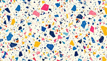 Multicolor Confetti Terrazzo Seamless Pattern