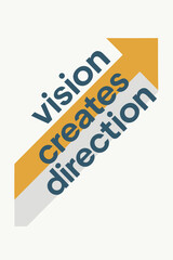 Strategic vision creates direction for business growth, modern success concept with upward arrow path