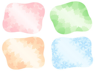 四季のイメージの不定形フレームセット