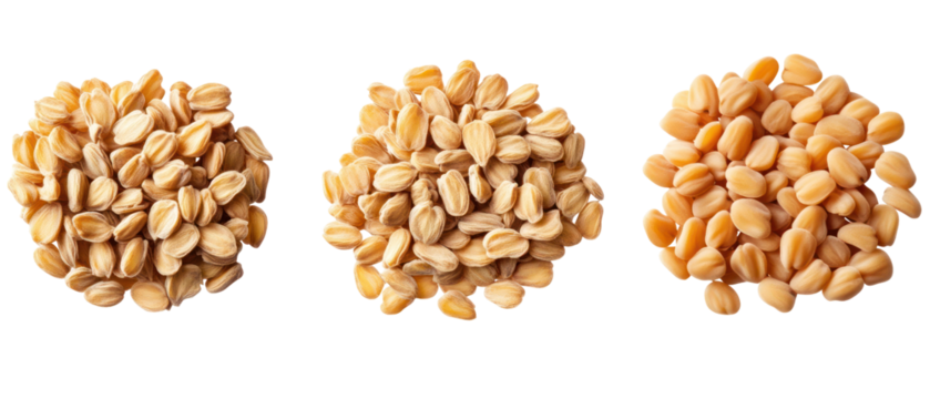 Overhead View of Three Isolated Oatmeal Circles on Transparent Background
