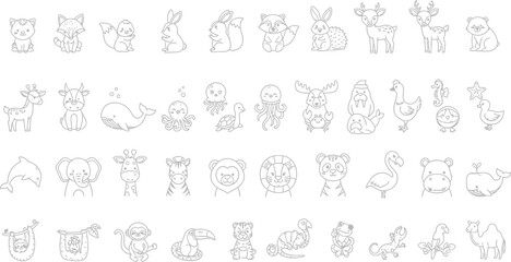 Animals cartoon cute drawing illustration wildlife zoo forest nature vector art