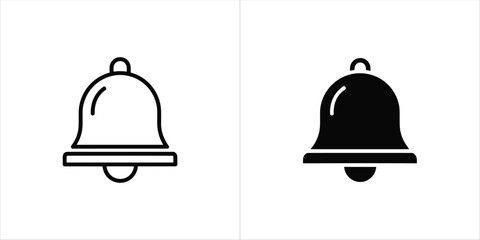 Notification bell icon in line and glyph style