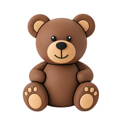 Obraz premium Adorable brown teddy bear plush toy, perfect for baby, kids, or gift design. High-quality PNG.Isolated on white or transparent background. PNG format.