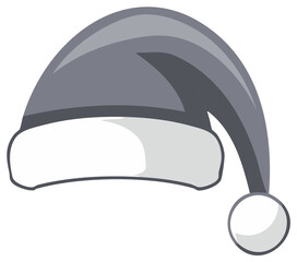 Cozy Grey Santa Hat with Fluffy White Trim and Pom Pom for Winter Celebrations