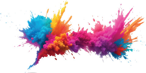 Colorful powder explosion vibrant Holi festival concept abstract background for graphic design and creative projects