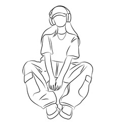 
Faceless Girl in Urban Fashion with Headphones


