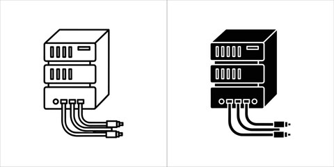 Server rack icon, data center equipment