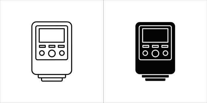 Outline and glyph icon of light meter