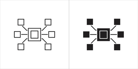 Network connection icon, data exchange and communication