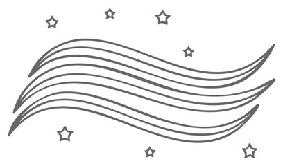 Whimsical stars and flowing lines creating a sense of motion and magic