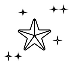 Star vector icon with sparkles