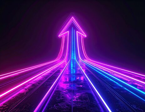 Neon arrow path