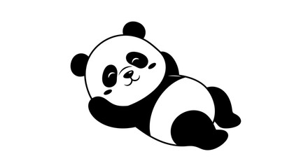 Sleeping panda with transparent background