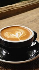 Creating a beautiful latte art.