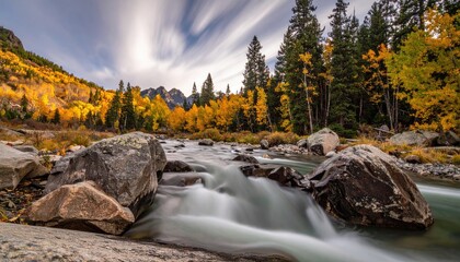 Autumn mountain stream