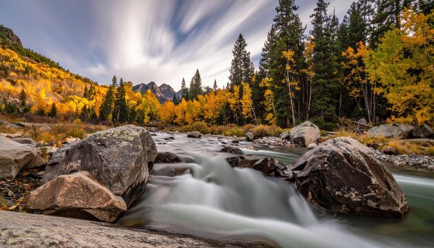 Autumn mountain stream