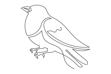 Continuous one line drawing bird flying minimalist illustration
