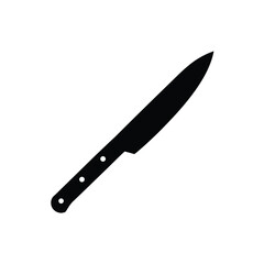 Kitchen Knife Blade Sharp Metal Tool Black Silhouette Vector Illustration Design