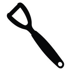 Vegetable Peeler Kitchen Utensil Black Silhouette Design Vector Illustration