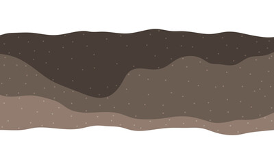 Sedimentary layers. Brown sand and soil strata	